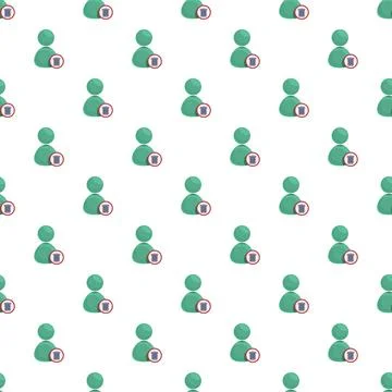 User profile delete trash bin seamless pattern Stock Illustration