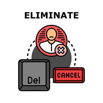 User profile deletion concept with cancel button Stock Illustration