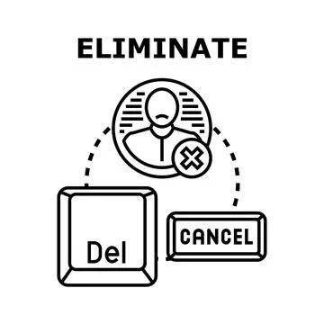 User profile deletion concept with cancel button Stock Illustration