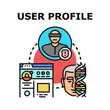 User profile digital identity and data security concept Stock Illustration