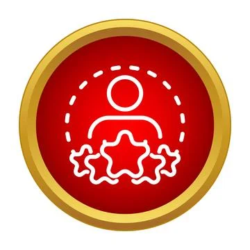 User profile displaying customer feedback rating stars Ilustração Stock