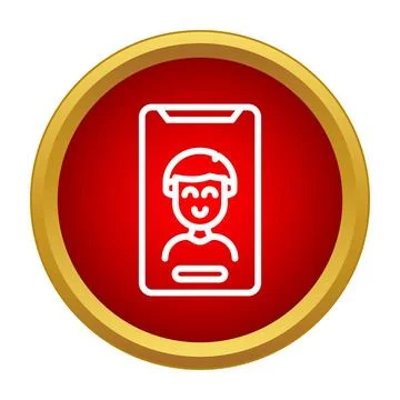 User profile displaying on mobile phone screen イラスト素材