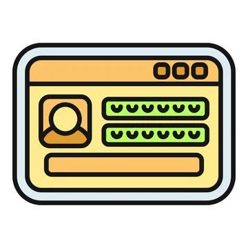 User profile displaying password input fields and web navigation Stock Illustration