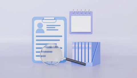 User profile document with calendar 3d illustration Illustrazione stock