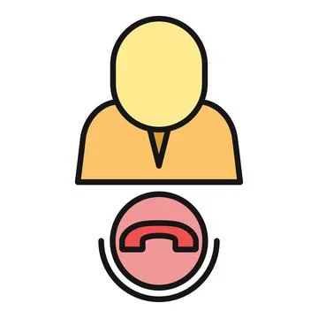 User profile with ending phone call icon Stock Illustration