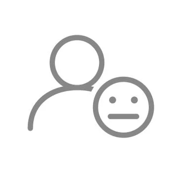 User profile with face line icon. Neutral rating, feedback symbol Stock Illustration