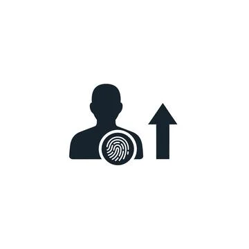 User profile fingerprint biometric upload or identity verification icon Stock Illustration