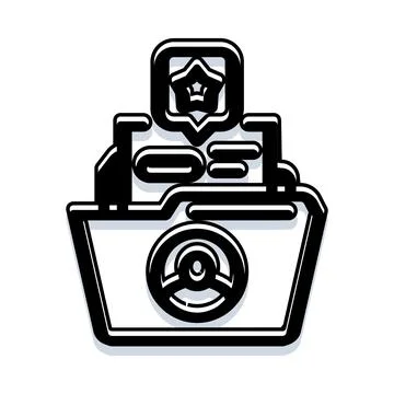 User profile folder with document and star icon Stock Illustration