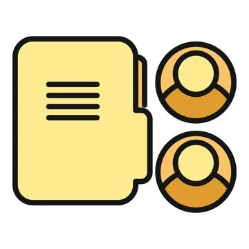 User profile folder document management flat icon Illustrazione stock