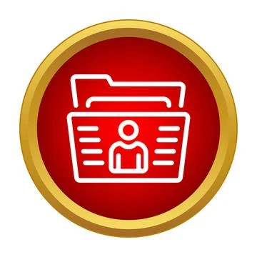 User profile folder icon managing personal data Illustrazione stock