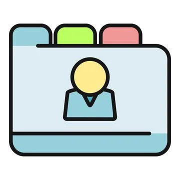 User profile folder icon managing personal data イラスト素材