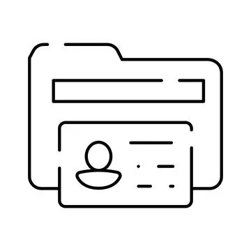 User profile folder with identification data icon 库存插图