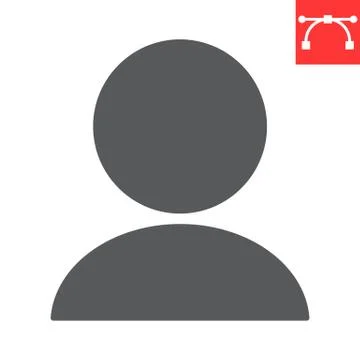 User profile glyph icon, ui and button, account sign vector graphics, editable Illustrazione stock