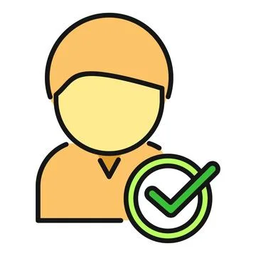 User profile with green check mark for validation Illustrazione stock