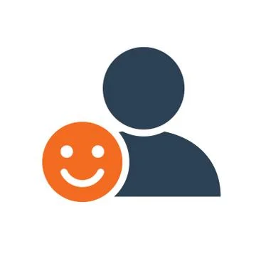 User profile with happy face line icon. Smile rating, feedback symbol Stock Illustration