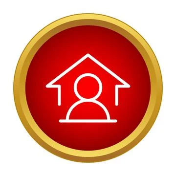 User profile home page red button icon 库存插图