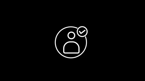User profile icon animating on screen with checkmark for approval during di.. Видео 342248210