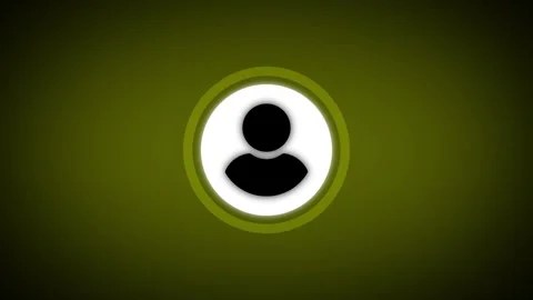 User profile icon animation with pulsing circles on dark green background m.. Stock Footage 341229076