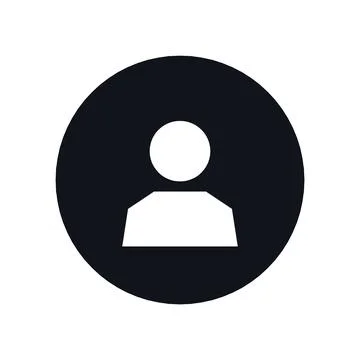 User Profile Icon Black Circle Button Business Finance Symbol Vector Stock Illustration