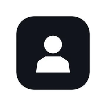 User Profile Icon Black Rounded Square Button Business Finance Symbol Vector Stock Illustration