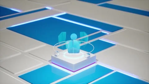 User Profile Icon Blue Tech Platform Digital Identity Concept Stock Footage 337815629