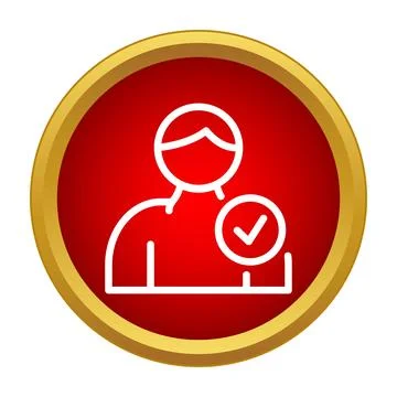 User profile icon with check mark for verification Stock Illustration