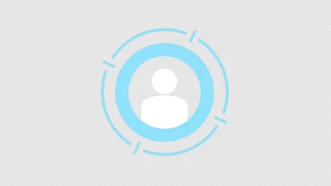 User Profile Icon with Circular Interface and Account Animation Stock Footage 339763542