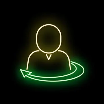 User profile icon with circular return arrow Stock Illustration