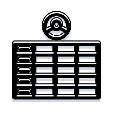 User profile icon with data file cabinet Stock Illustration