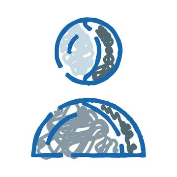 User profile icon doodle drawing identity concept Stock Illustration