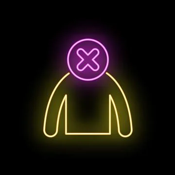 User profile icon with error cross mark Stock Illustration
