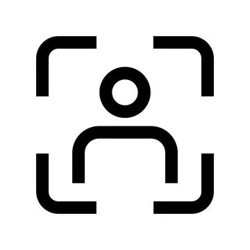 User profile icon with focus frame isolated on transparent background Stock Illustration