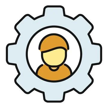 User profile icon with gear settings symbol Stock Illustration