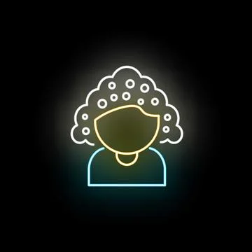 User profile icon glowing neon light effect Stock Illustration