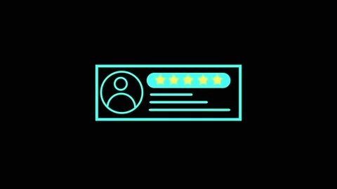 User profile icon glows cyan with a star rating. This user profile icon rep.. Stock Footage 337620912