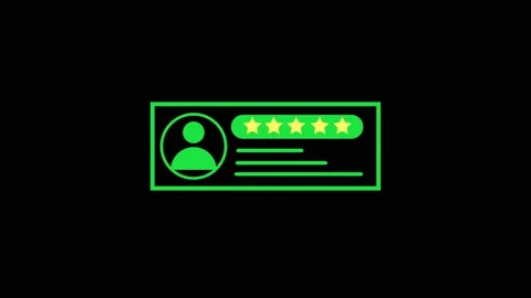 User profile icon glows green with five stars. This user profile icon signi.. Stock Footage 337620921