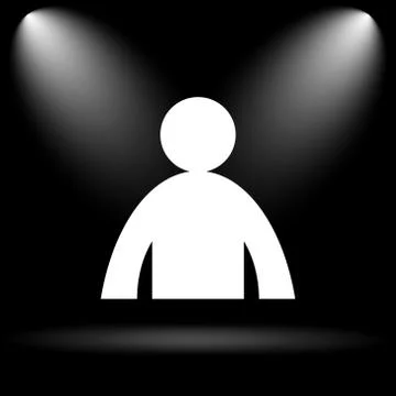 User profile icon. Internet button on black background.. Stock Illustration