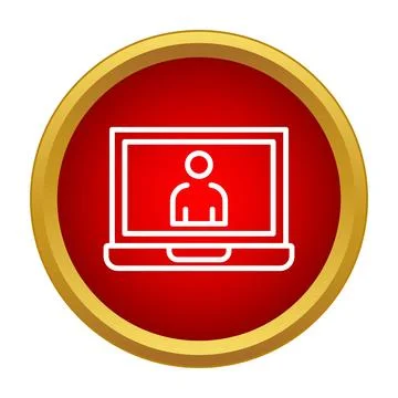 User profile icon on laptop screen for video call Stock Illustration