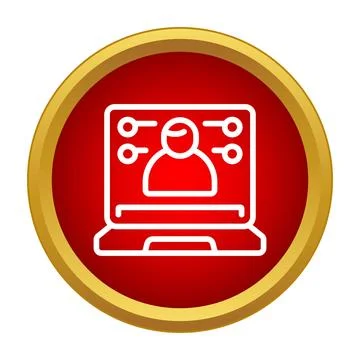 User profile icon on laptop screen concept Stock Illustration