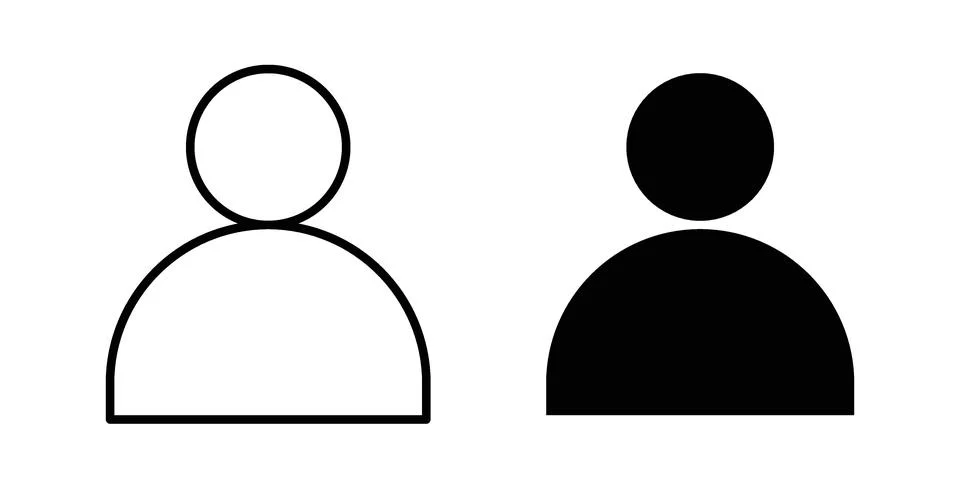User profile icon. Line Drawings and Silhouettes icons Stock Illustration