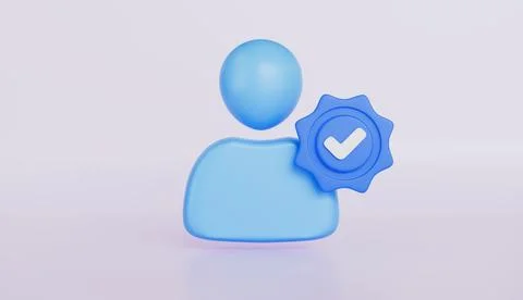 User profile icon or social avatar signs, Identity verification success Stock Illustration