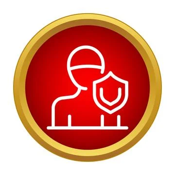 User profile icon protecting personal data security Illustrazione stock