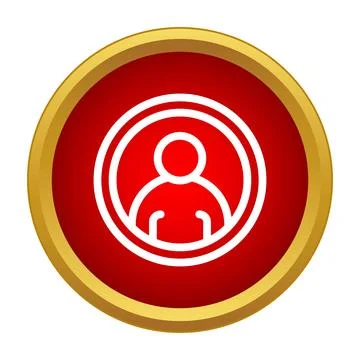User profile icon representing account login on red button Stock Illustration