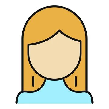 User profile icon representing generic female avatar Stock Illustration