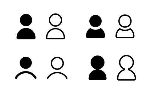User profile icon set. Member button. Person symbol. Account avatar vector .. Stock Illustration