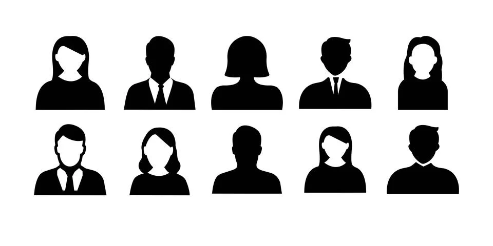 User profile icon set. Profile, people silhouette, person, avatar, sign up Stock Illustration