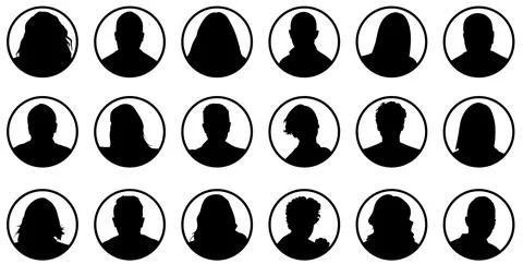 User profile icon set. profile avatar icon vector, User account profile black ci Stock Illustration