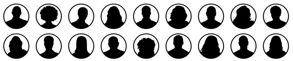 User profile icon set. profile avatar icon vector, User account profile black ci Stock Illustration