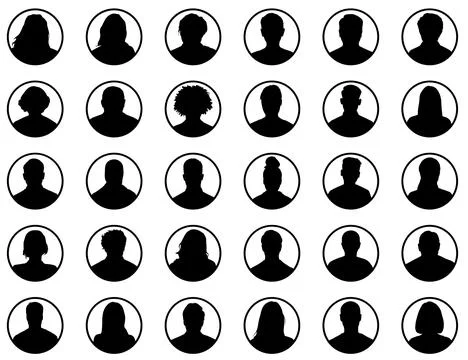 User profile icon set. profile avatar icon vector, User account profile black ci Stock Illustration