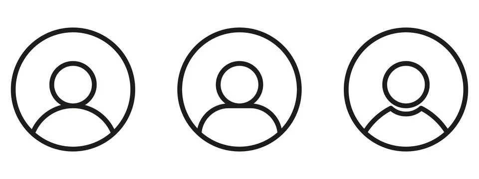 User profile icon set. Set of flat style vector avatar person icons for user  Stock Illustration